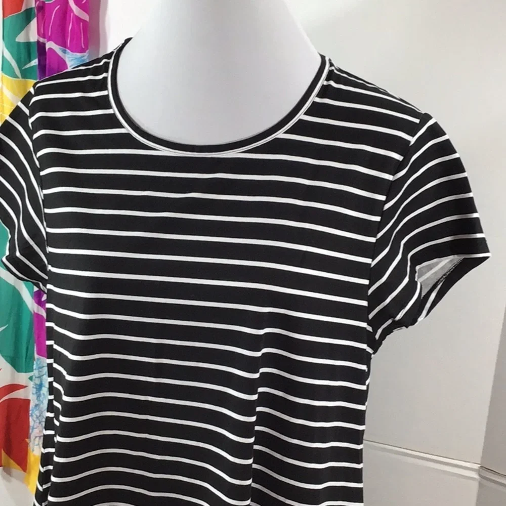 Bobbie Brooks b/w striped flared shift dress XL